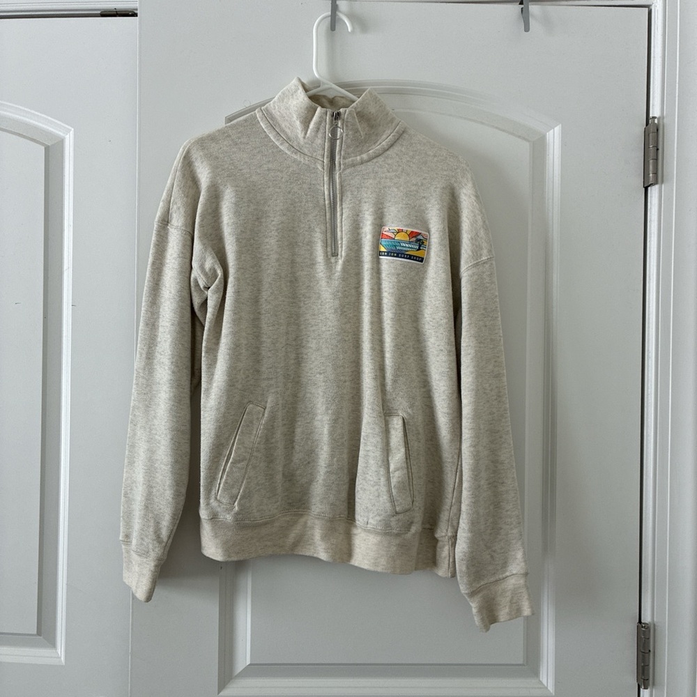 Ron Jon Light Gray Zip-Up Sweater